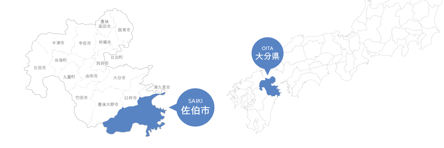 佐伯市の地図