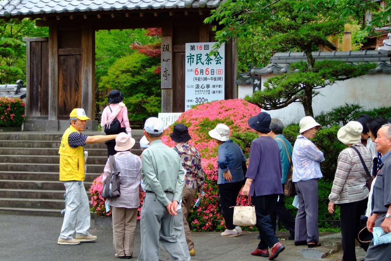 ガイド風景｜佐伯市茶室 汲心亭